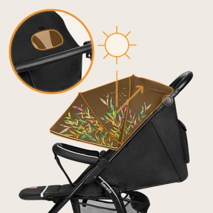 Lionelo - Спортна детска количка ANNET TOUR черна/зелена