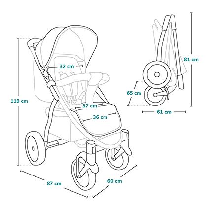 Lionelo - Спортна детска количка ANNET TOUR черна/зелена