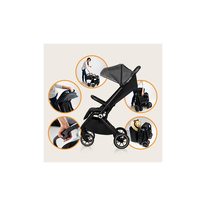 Lionelo - Спортна количка CLOE черна/сива