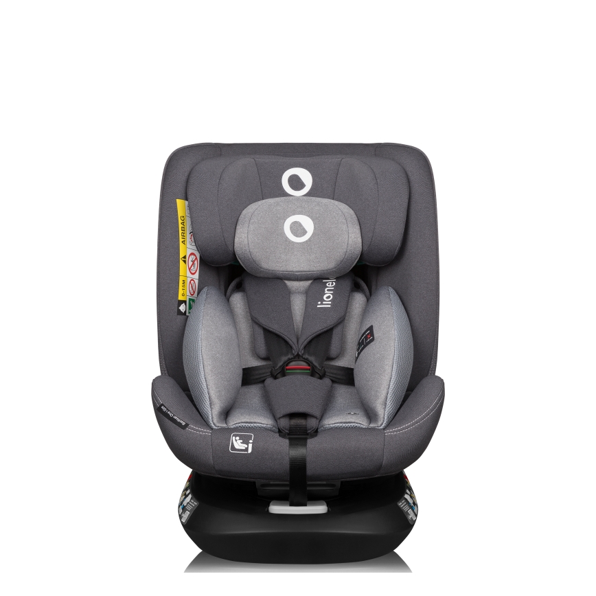 Lionelo - Детско столче за кола с въртяща се основа BASTIAAN ONE i-Size 40-150 см Grey Stone