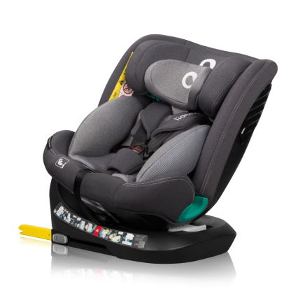 Lionelo - Детско столче за кола с въртяща се основа BASTIAAN ONE i-Size 40-150 см Grey Stone