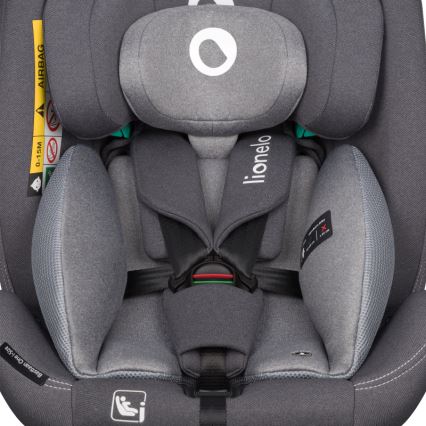 Lionelo - Детско столче за кола с въртяща се основа BASTIAAN ONE i-Size 40-150 см Grey Stone