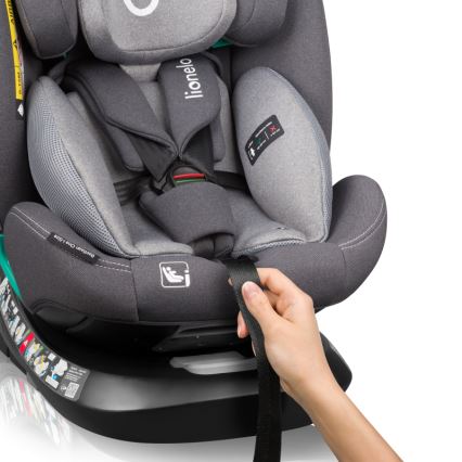 Lionelo - Детско столче за кола с въртяща се основа BASTIAAN ONE i-Size 40-150 см Grey Stone