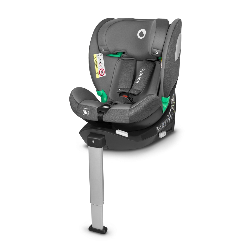 Lionelo - Столче за кола BRAAM i-Size с въртяща се основа, 40-150 см, каменносив