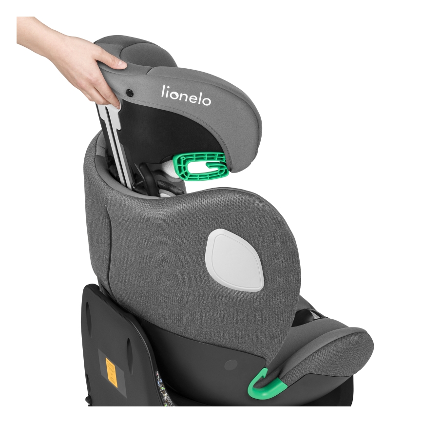 Lionelo - Столче за кола BRAAM i-Size с въртяща се основа, 40-150 см, каменносив