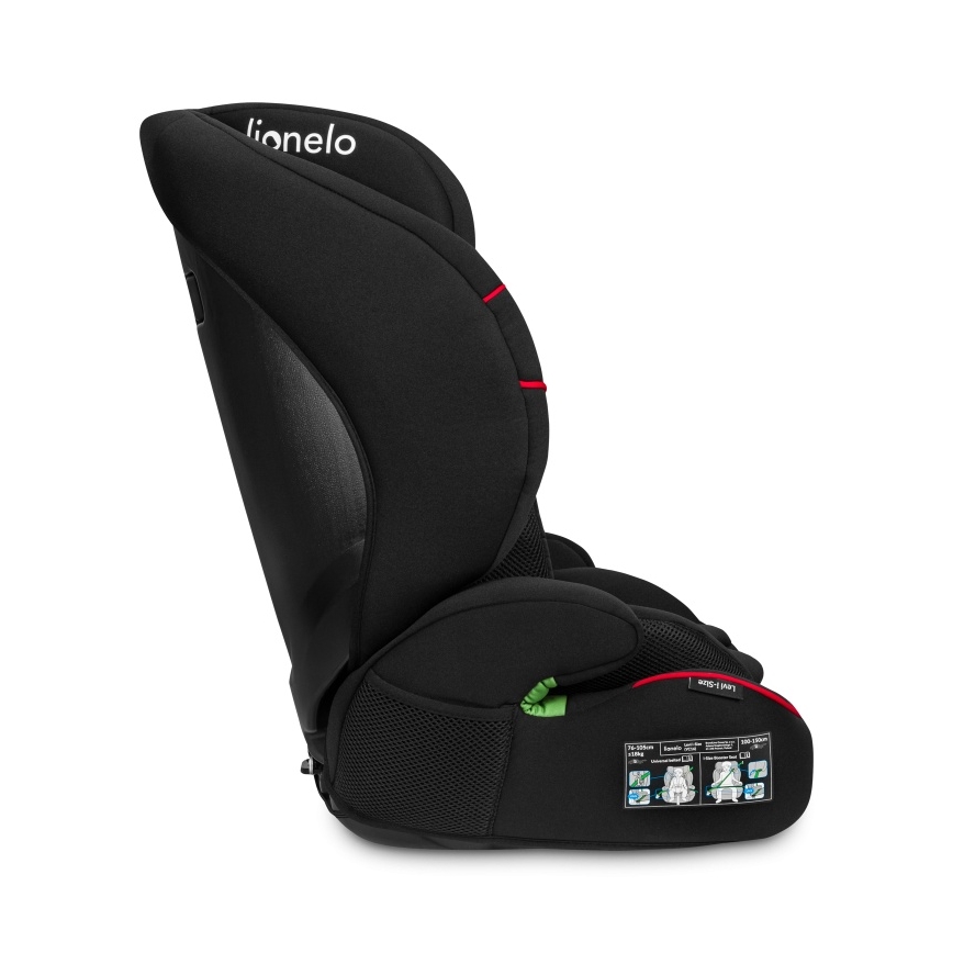 Lionelo - Столче за кола LEVI i-Size 76-150 см Спортно черно