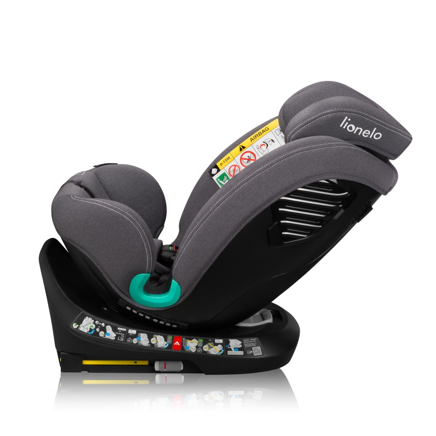 Lionelo - Детско столче за кола с въртяща се основа BASTIAAN ONE i-Size 40-150 см Grey Stone