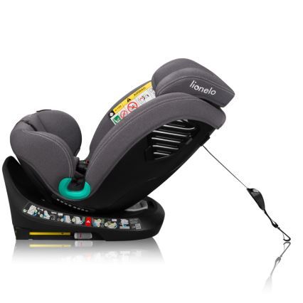 Lionelo - Детско столче за кола с въртяща се основа BASTIAAN ONE i-Size 40-150 см Grey Stone