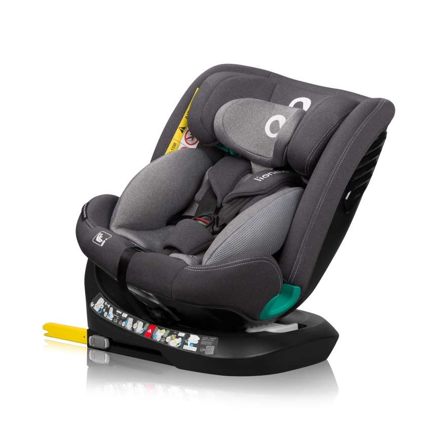 Lionelo - Въртящо се автокресло с база BASTIAAN ONE i-Size 40-150 см каменносив