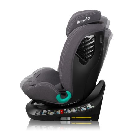 Lionelo - Въртящо се автокресло с база BASTIAAN ONE i-Size 40-150 см каменносив