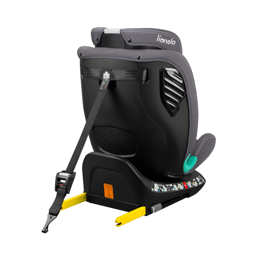 Lionelo - Въртящо се автокресло с база BASTIAAN ONE i-Size 40-150 см каменносив