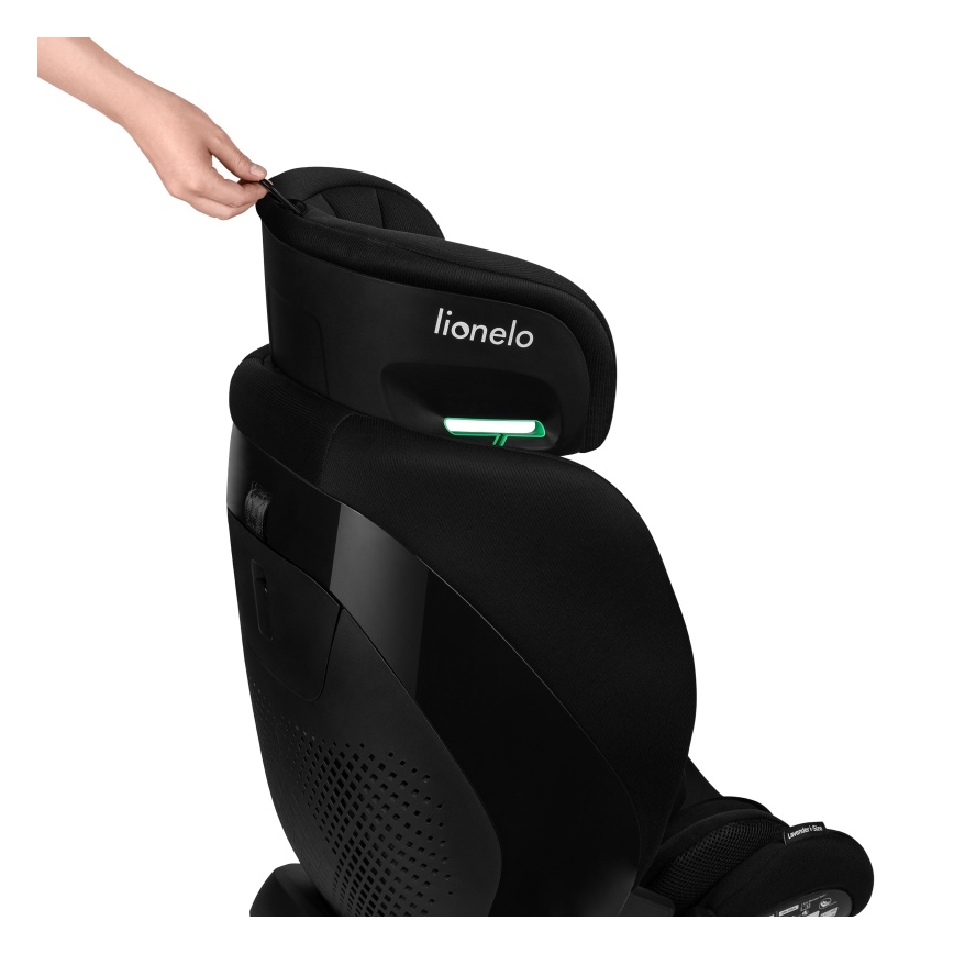 Lionelo - Столче за кола с въртяща се база LAVENDER i-Size 76–150 см Black Carbon