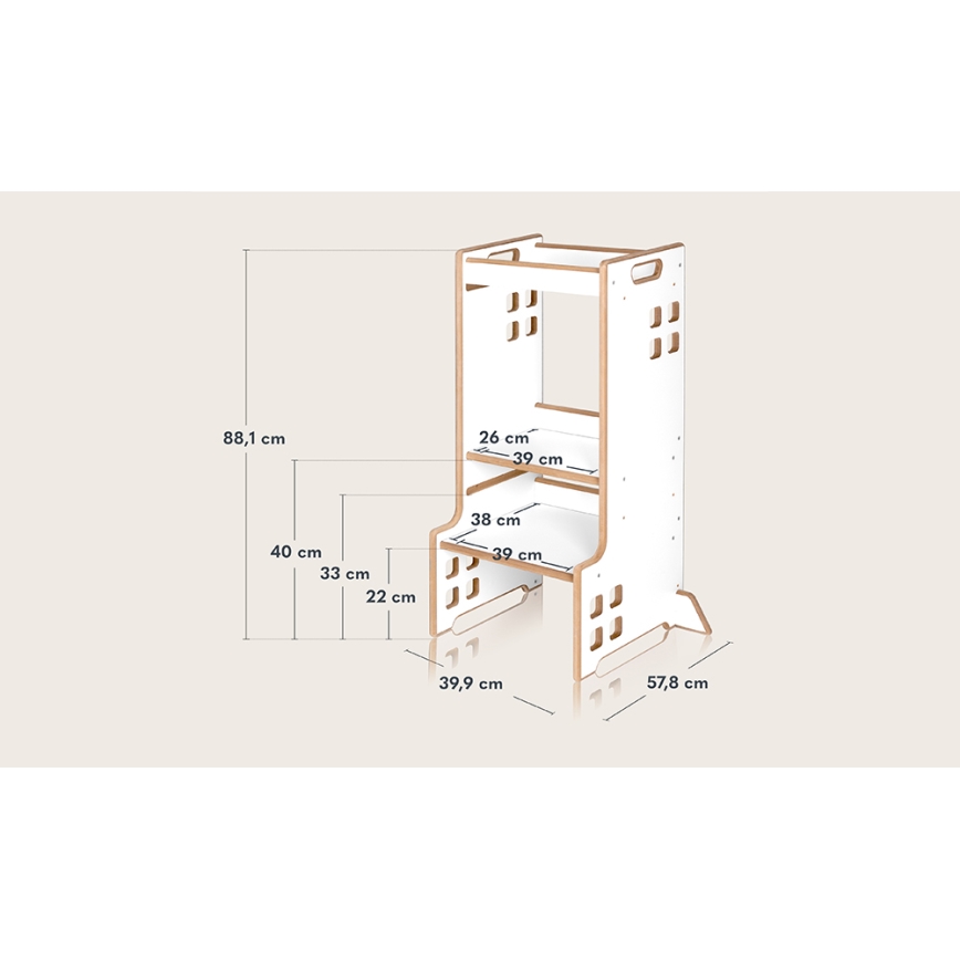 Lionelo - Учебна кула CASS бяла