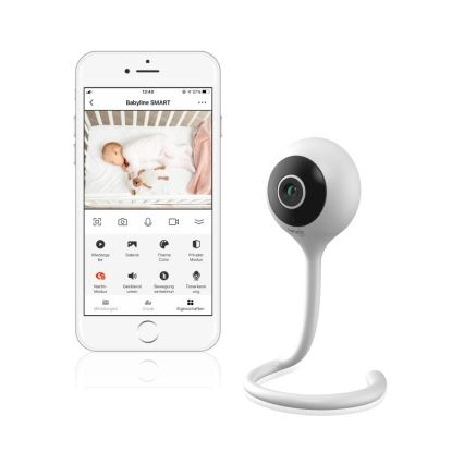 Lionelo - Умен детски бебефон BABYLINE SMART с Wi‑Fi, бял