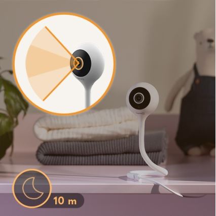 Lionelo - Умен детски бебефон BABYLINE SMART с Wi‑Fi, бял
