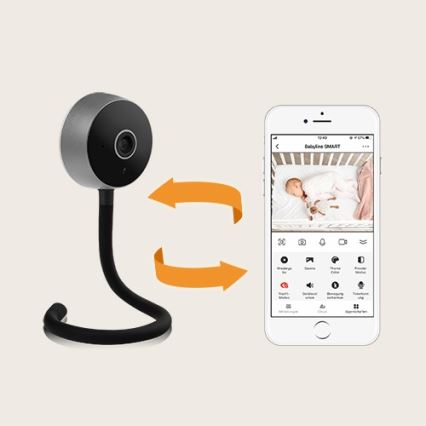 Lionelo - Умна бебешка видеоняня BABYLINE SMART Wi-Fi черна