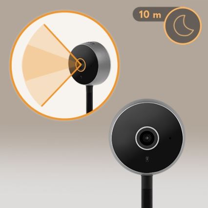 Lionelo - умна бебешка видеоняня BABYLINE SMART Wi‑Fi, черна