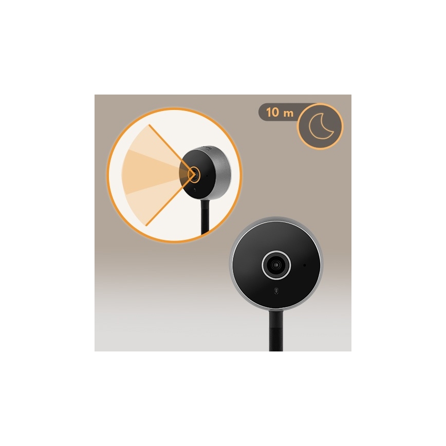 Lionelo - умна бебешка видеоняня BABYLINE SMART Wi‑Fi, черна