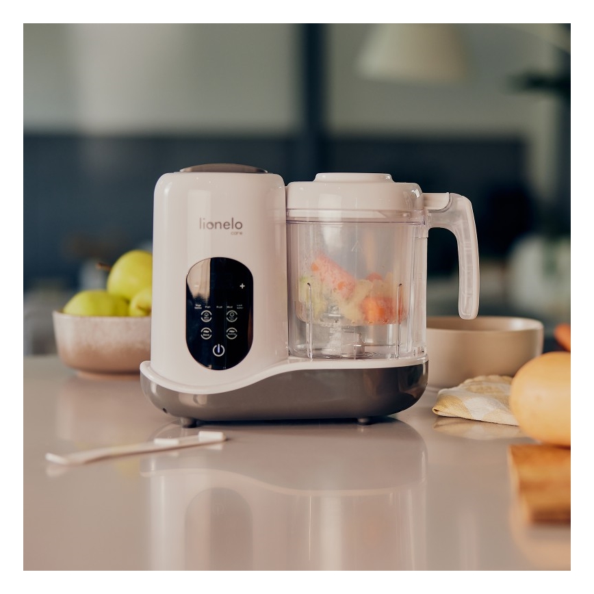 Lionelo - Уред за готвене на пара 5в1 BABYMENU 110W/230V бял/сив
