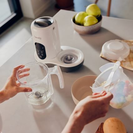 Lionelo - Уред за готвене на пара 5в1 BABYMENU 110W/230V бял/сив