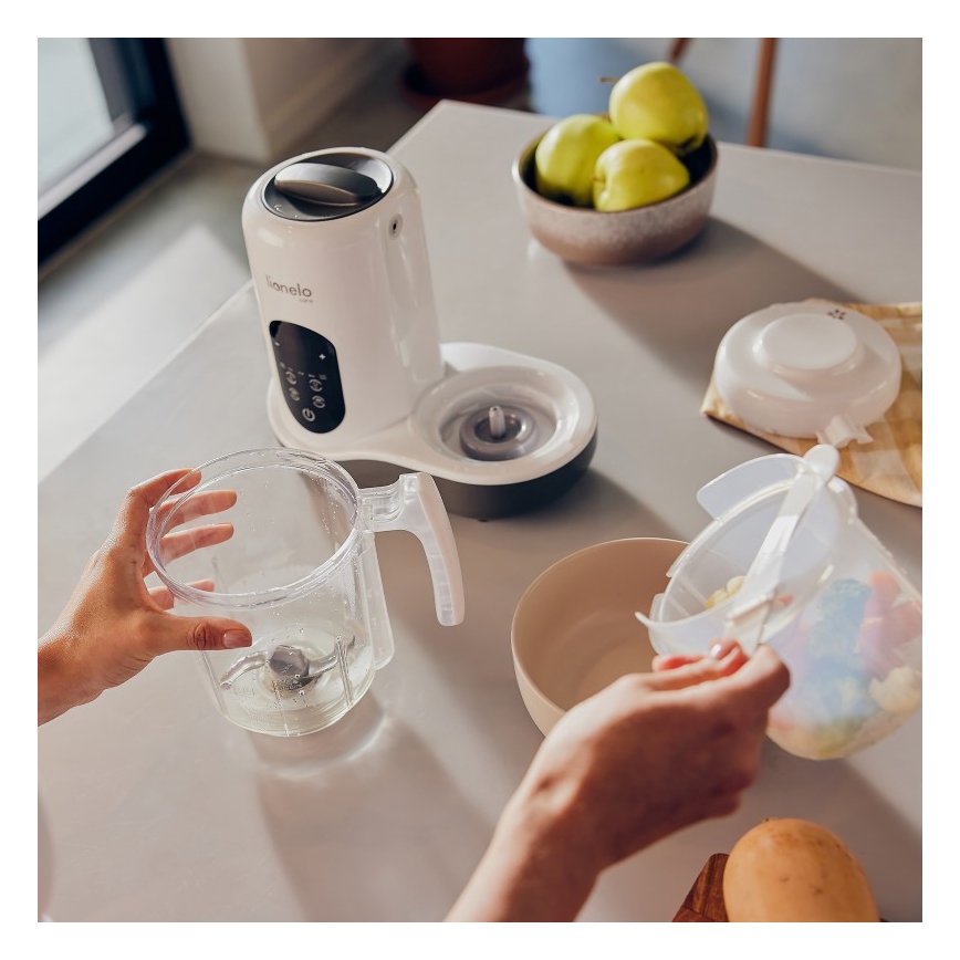 Lionelo - Уред за готвене на пара 5в1 BABYMENU 110W/230V бял/сив