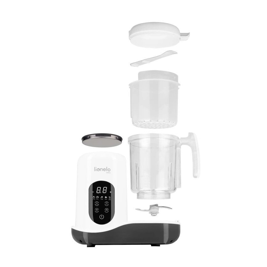 Lionelo - Уред за готвене на пара 5в1 BABYMENU 110W/230V бял/сив