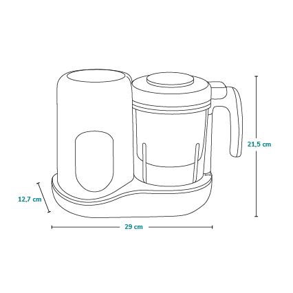 Lionelo - Уред за готвене на пара 5в1 BABYMENU 110W/230V бял/сив