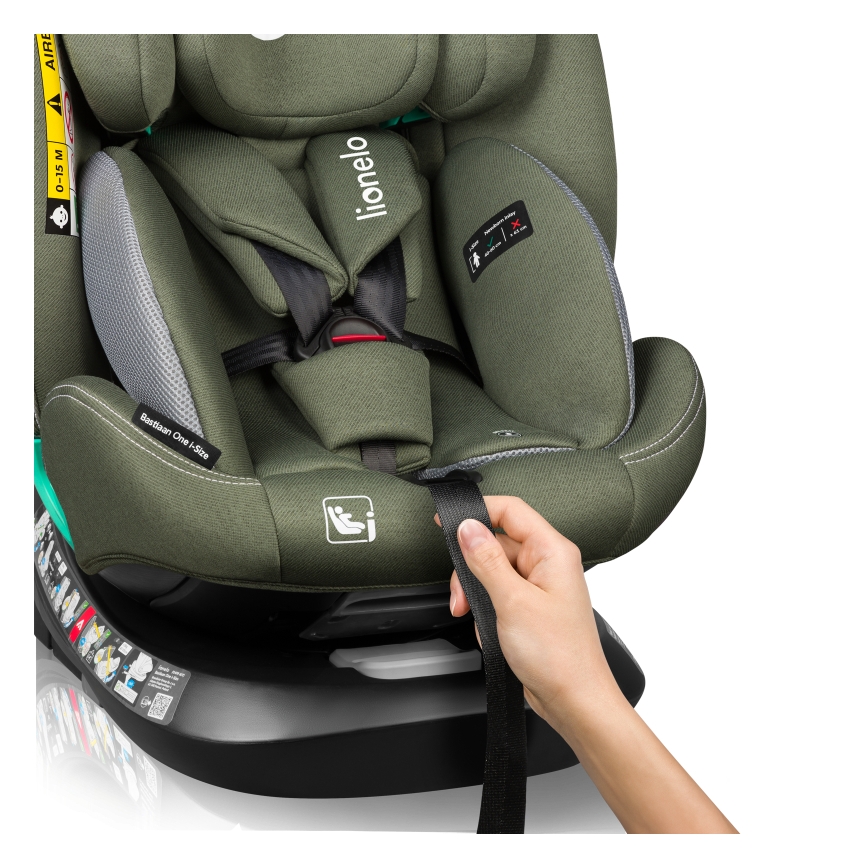 Lionelo - Автокресло с въртяща се база BASTIAAN ONE i-Size 40-150 cm Оливково зелено
