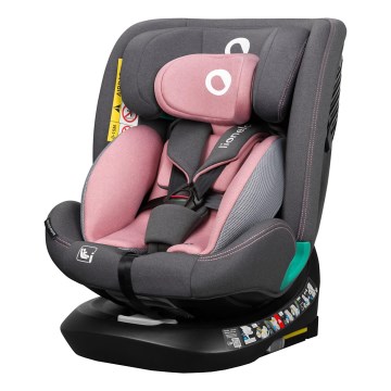 Lionelo - Въртящо се автокресло с база BASTIAAN ONE i-Size 40-150 см, розово