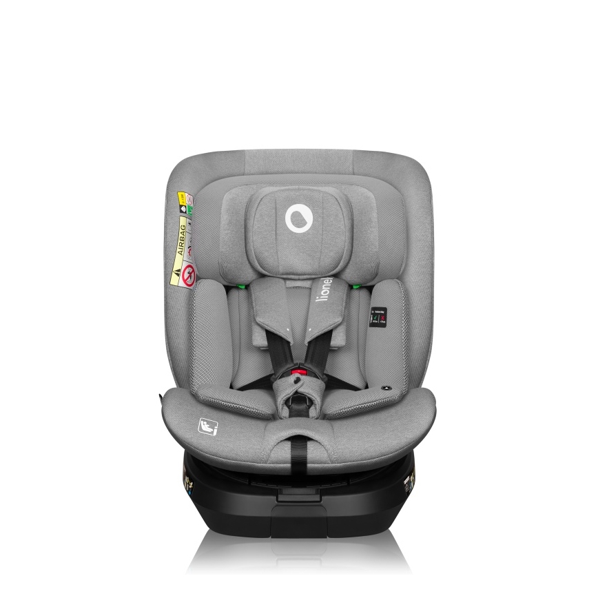 Lionelo - Въртящо се автокресло с база BRAVE i-Size 40-150 см Grey Stone