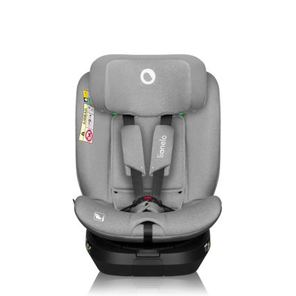 Lionelo - Въртящо се автокресло с база BRAVE i-Size 40-150 см Grey Stone