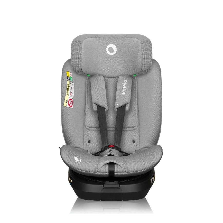 Lionelo - Въртящо се автокресло с база BRAVE i-Size 40-150 см Grey Stone