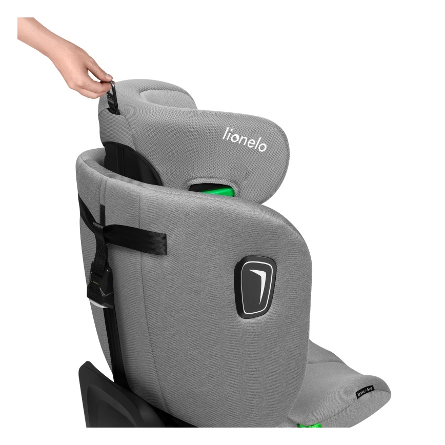 Lionelo - Въртящо се автокресло с база BRAVE i-Size 40-150 см Grey Stone