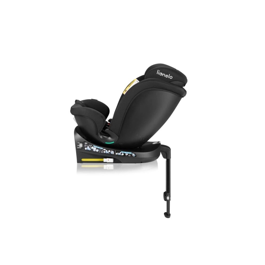 Lionelo - въртящо се автокресло с база NAVY i-Size 40–150 см, черно