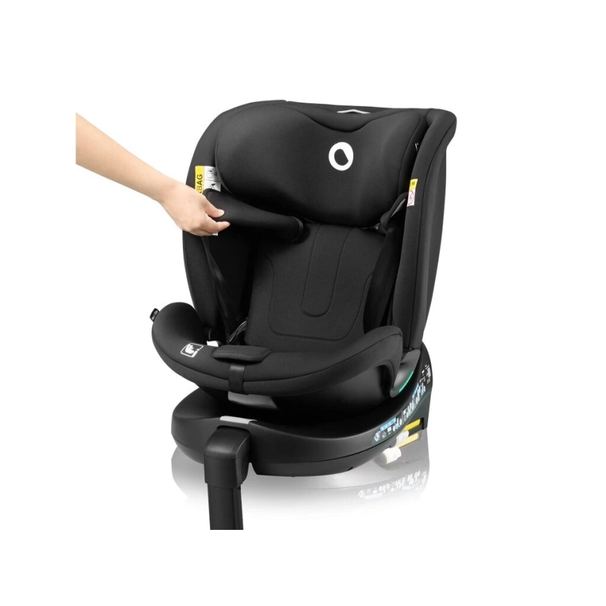 Lionelo - въртящо се автокресло с база NAVY i-Size 40–150 см, черно