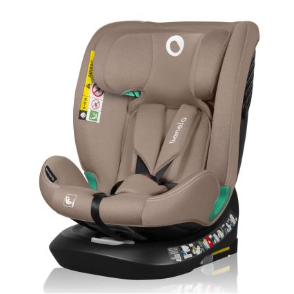 Lionelo - Детско автомобилно столче с въртяща се база BASTIAAN ONE i-Size 40-150 см пясъчен беж