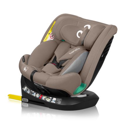 Lionelo - Детско автомобилно столче с въртяща се база BASTIAAN ONE i-Size 40-150 см пясъчен беж