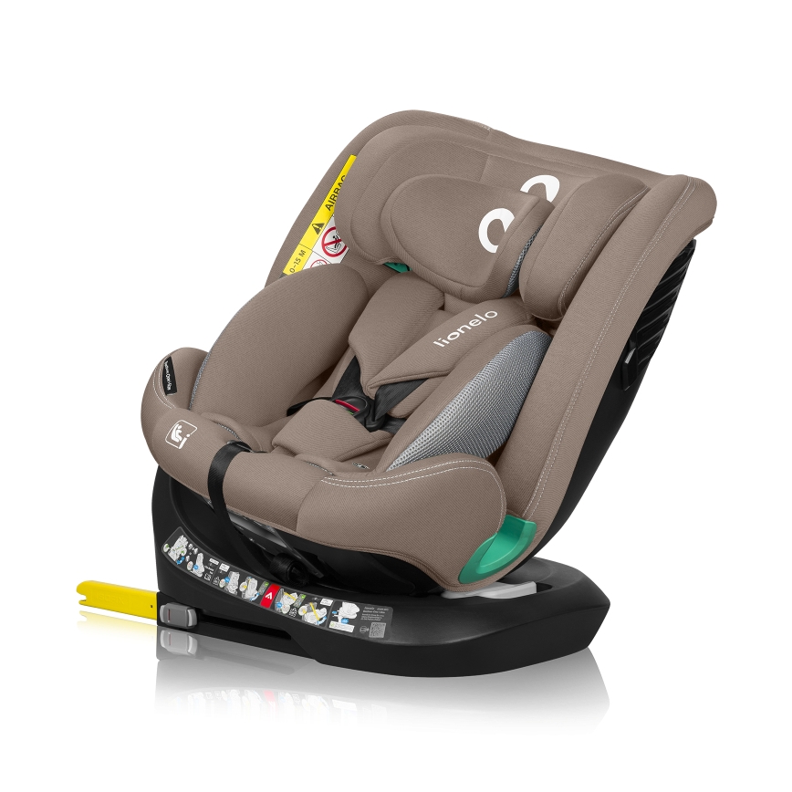 Lionelo - Детско автомобилно столче с въртяща се база BASTIAAN ONE i-Size 40-150 см пясъчен беж