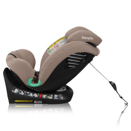 Lionelo - Детско автомобилно столче с въртяща се база BASTIAAN ONE i-Size 40-150 см пясъчен беж