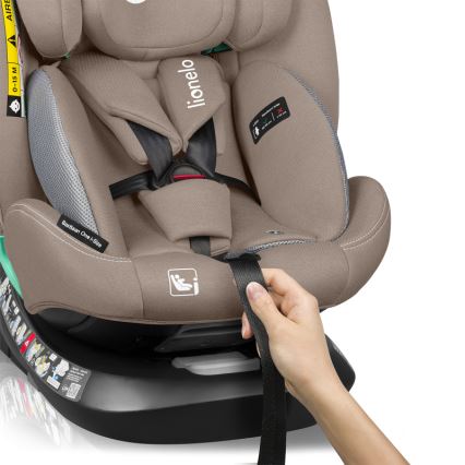 Lionelo - Детско автомобилно столче с въртяща се база BASTIAAN ONE i-Size 40-150 см пясъчен беж