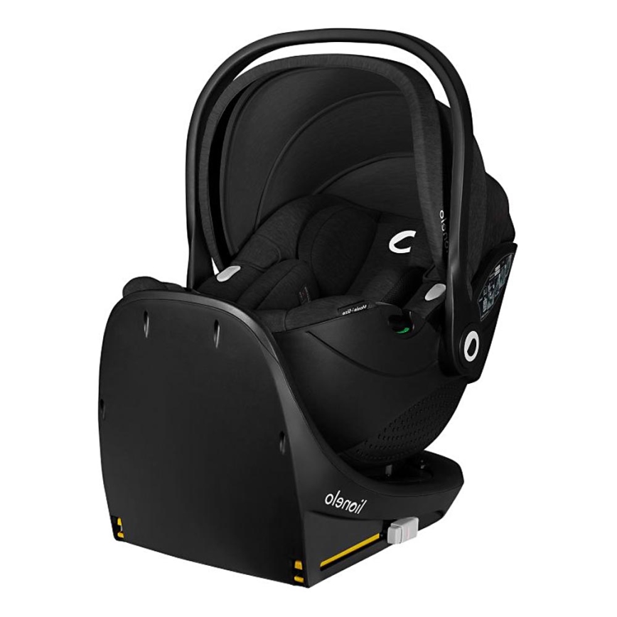 Lionelo - Въртящо се детско столче за кола с основа MOXIE SET i-Size 40-87 см черен карбон