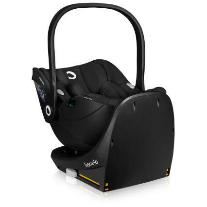 Lionelo - Въртящо се детско столче за кола с основа MOXIE SET i-Size 40-87 см черен карбон
