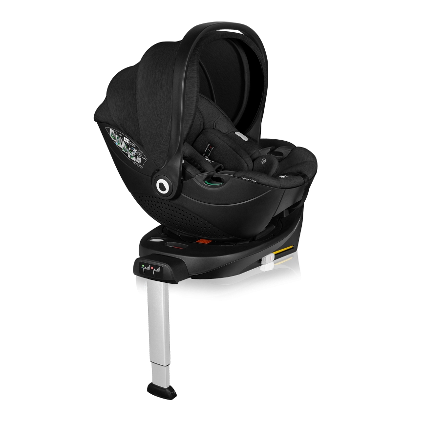 Lionelo - Въртящо се детско столче за кола с основа MOXIE SET i-Size 40-87 см черен карбон