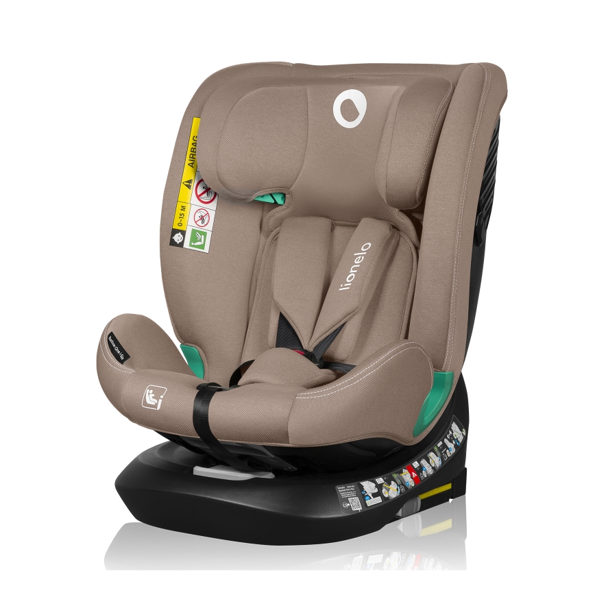 Lionelo - Детско автомобилно столче с въртяща се база BASTIAAN ONE i-Size 40-150 см пясъчен беж