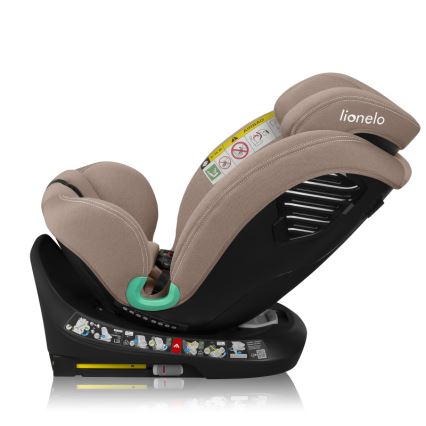 Lionelo - Детско автомобилно столче с въртяща се база BASTIAAN ONE i-Size 40-150 см пясъчен беж