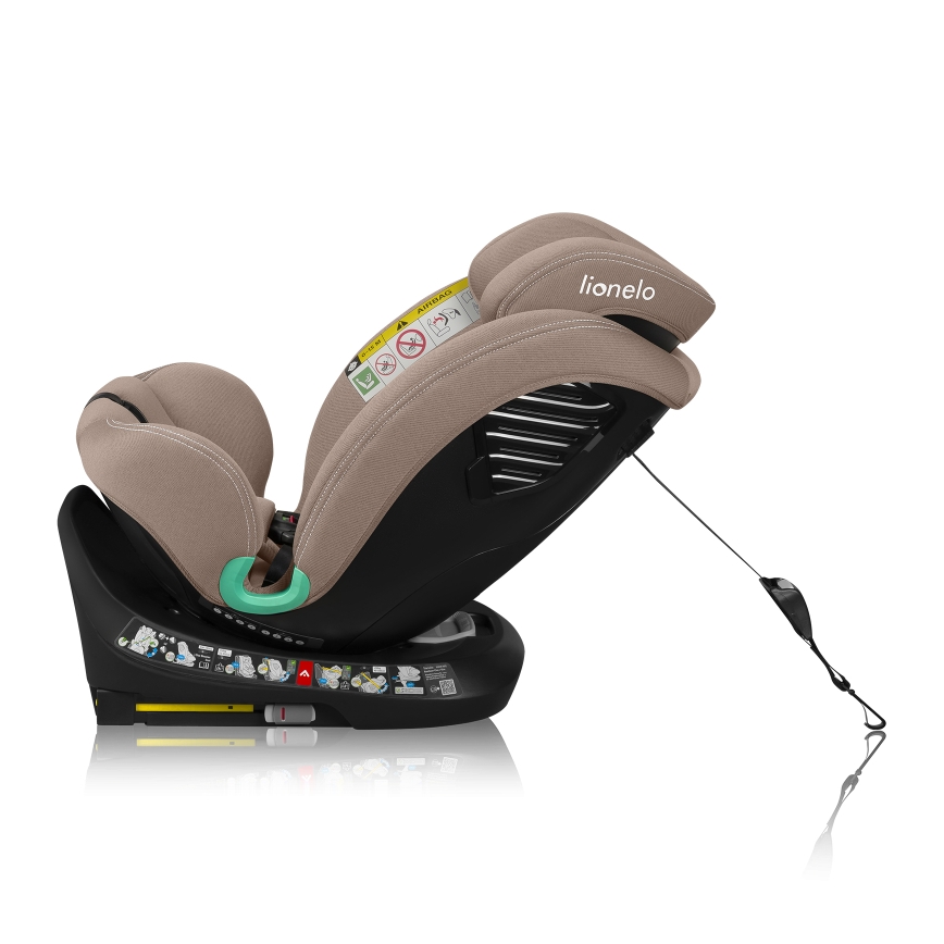 Lionelo - Детско автомобилно столче с въртяща се база BASTIAAN ONE i-Size 40-150 см пясъчен беж