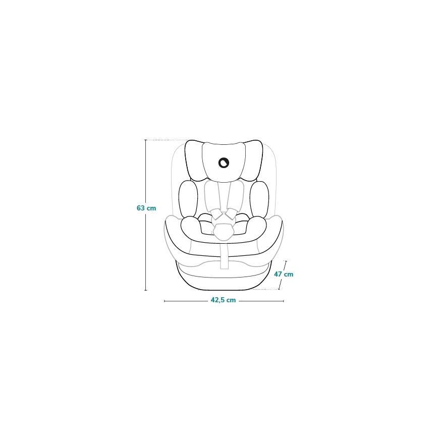 Lionelo - Въртящо се детско столче за кола с база HARPER i-Size 76–150 см, черен карбон