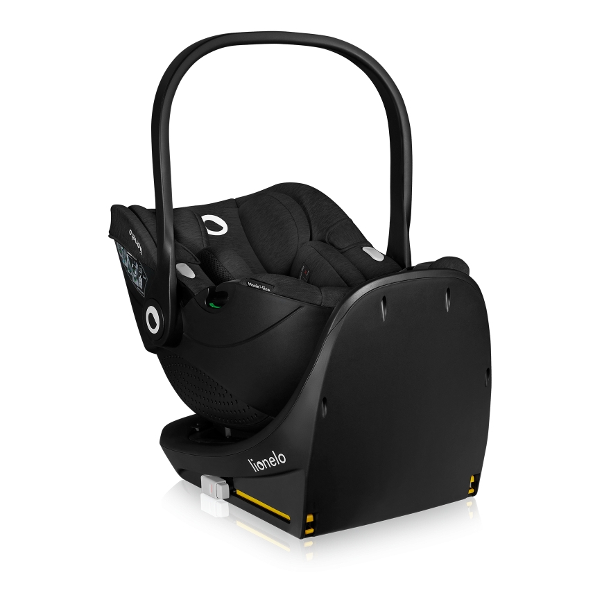 Lionelo - Въртящо се детско столче за кола с основа MOXIE SET i-Size 40-87 см черен карбон