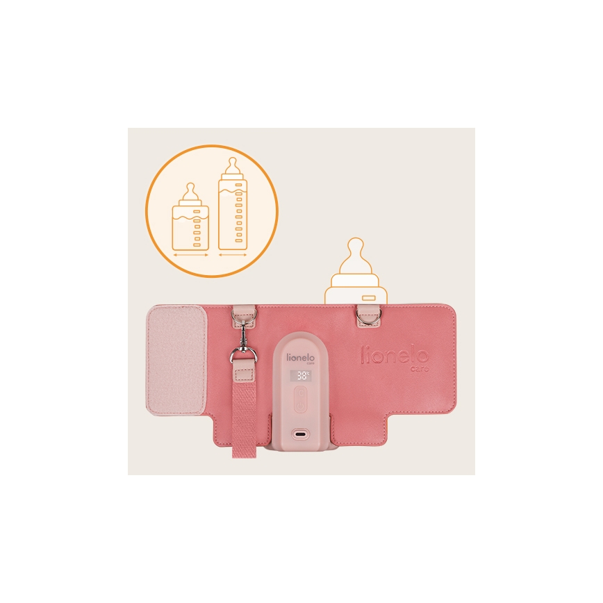 Lionelo - Зареждащ се подгрявач за бебешки шишета THERMUP GO EVO 18W/5V розов