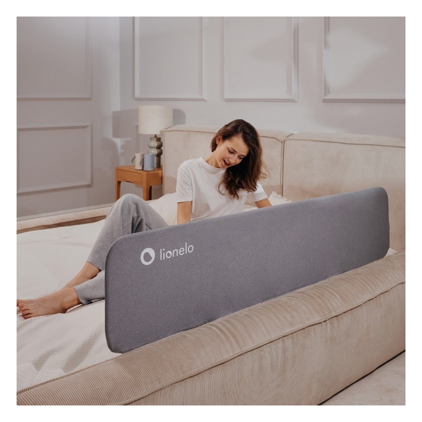 Lionelo - Защитна преграда за легло LORA XL тъмносива